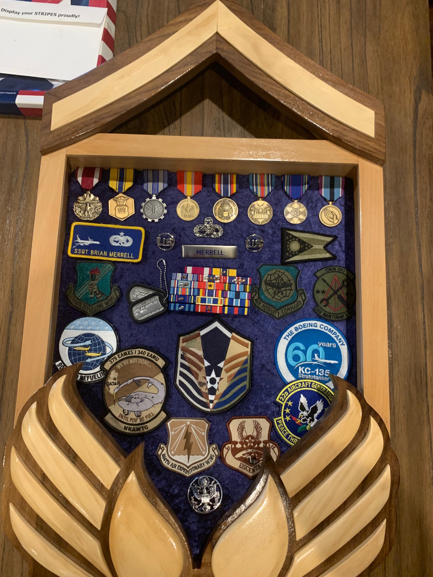 Senior Master Sergeant Heritage Air Force Retirement Shadow Box – Custom Military Keepsake
