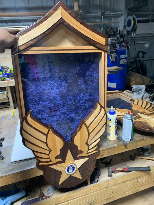 Master Sergeant Heritage Air Force Retirement Shadow Box – Custom Military Keepsake