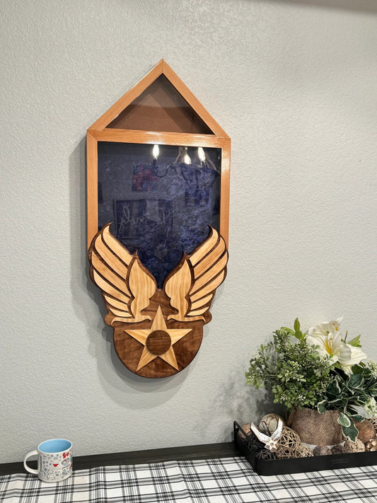 Heritage Air Force Retirement Shadow Box – Custom Military Keepsake